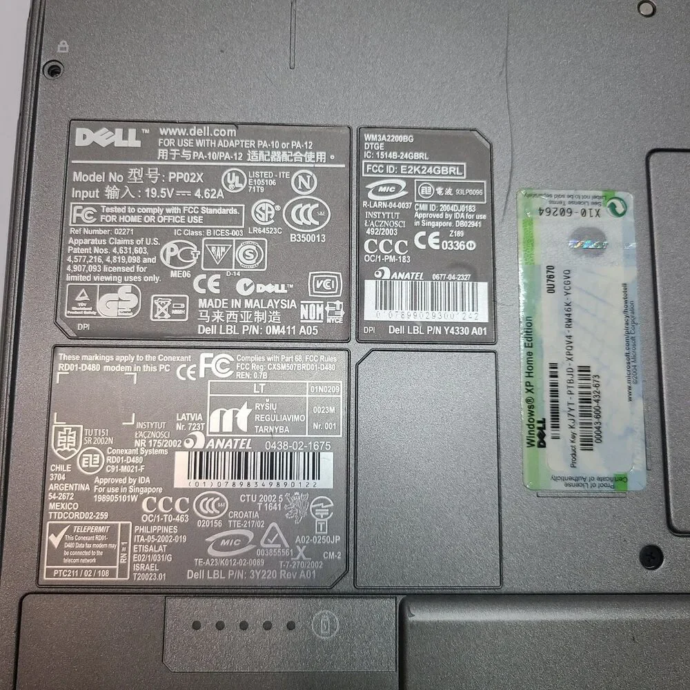 Dell Inspiron 8600 15.4 Laptop Pentium M 1.60GHz 512MB RAM 40GB Windows XP /READ